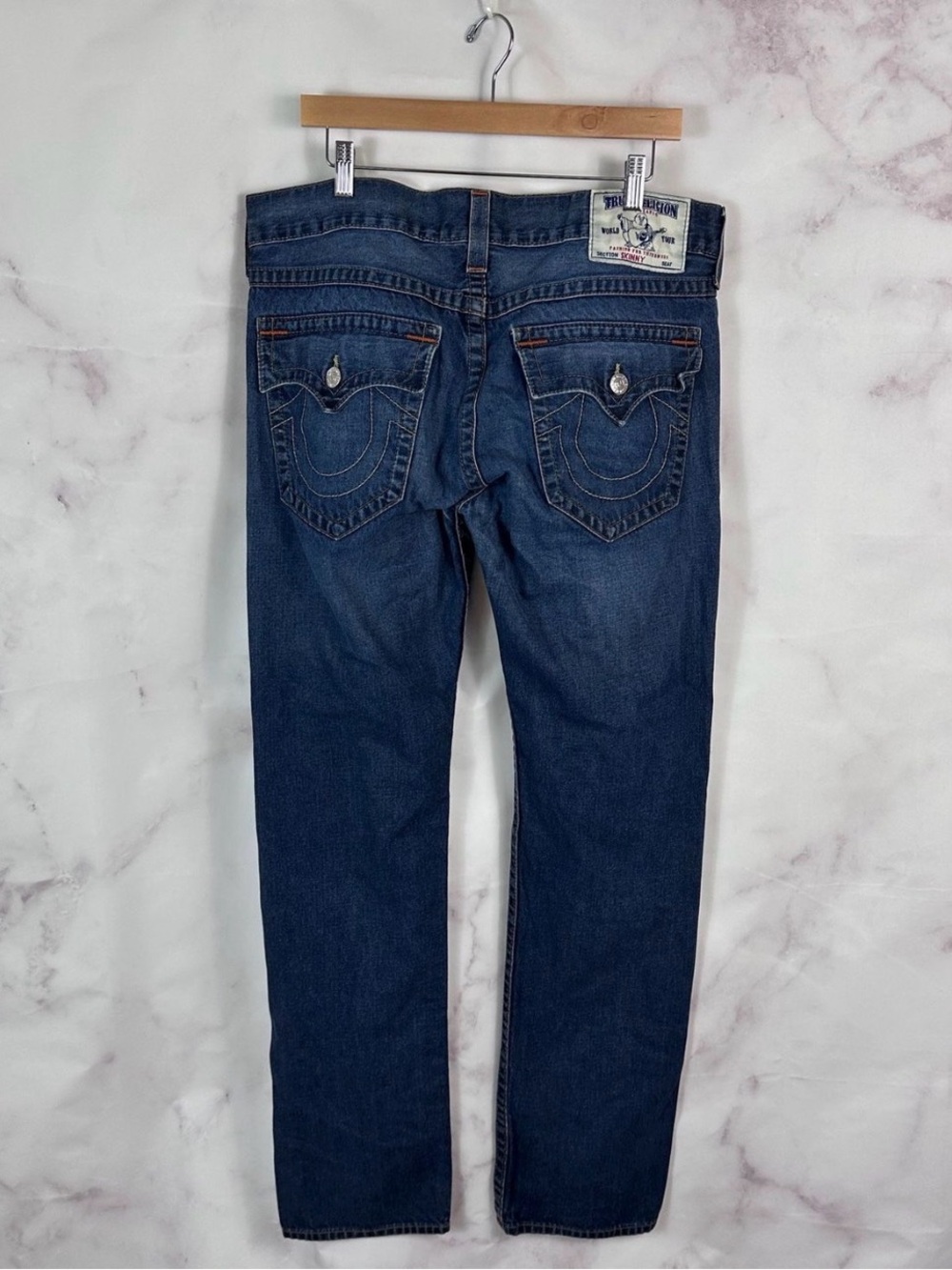 True Religion Men's Indigo Straight Leg Jeans
